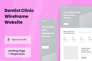 Dentist Clinic Wireframe Website