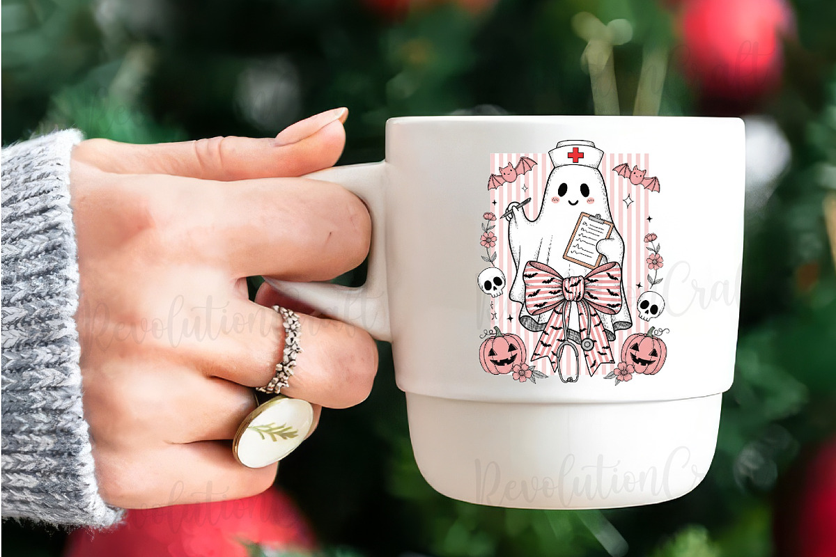 Nurse Halloween Coquette Cute Ghost, an Illustration by OK Design (Photo 2 of 3)