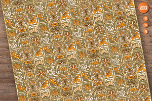 8 Art Nouvea Seamless Pattern