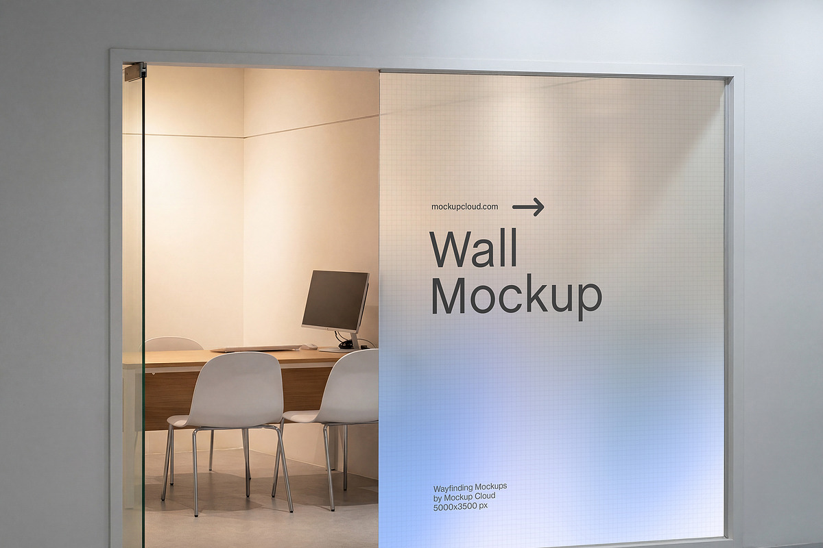 Glass Wall Mockup, an Advertising Mockup by Mockup Cloud (Photo 1 of 2)