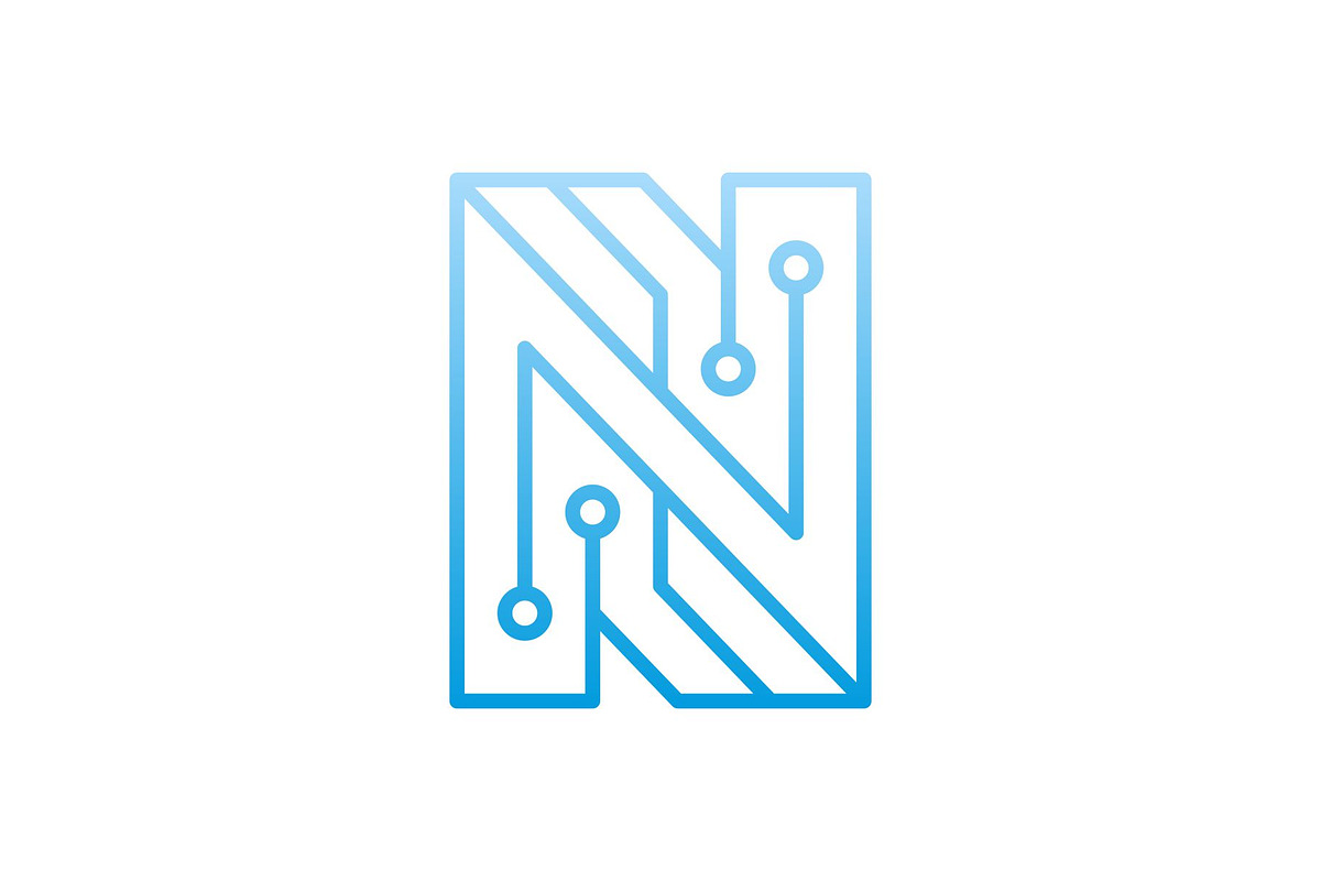 N Initial Letter Tech Dots Logo, a Branding & Logo Template by Buqancreative (Photo 2 of 4)