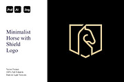 Minimalist Horse with Shield Logo, a Branding & Logo Template by Luxury Logos (Thumbnail 1 of 4)