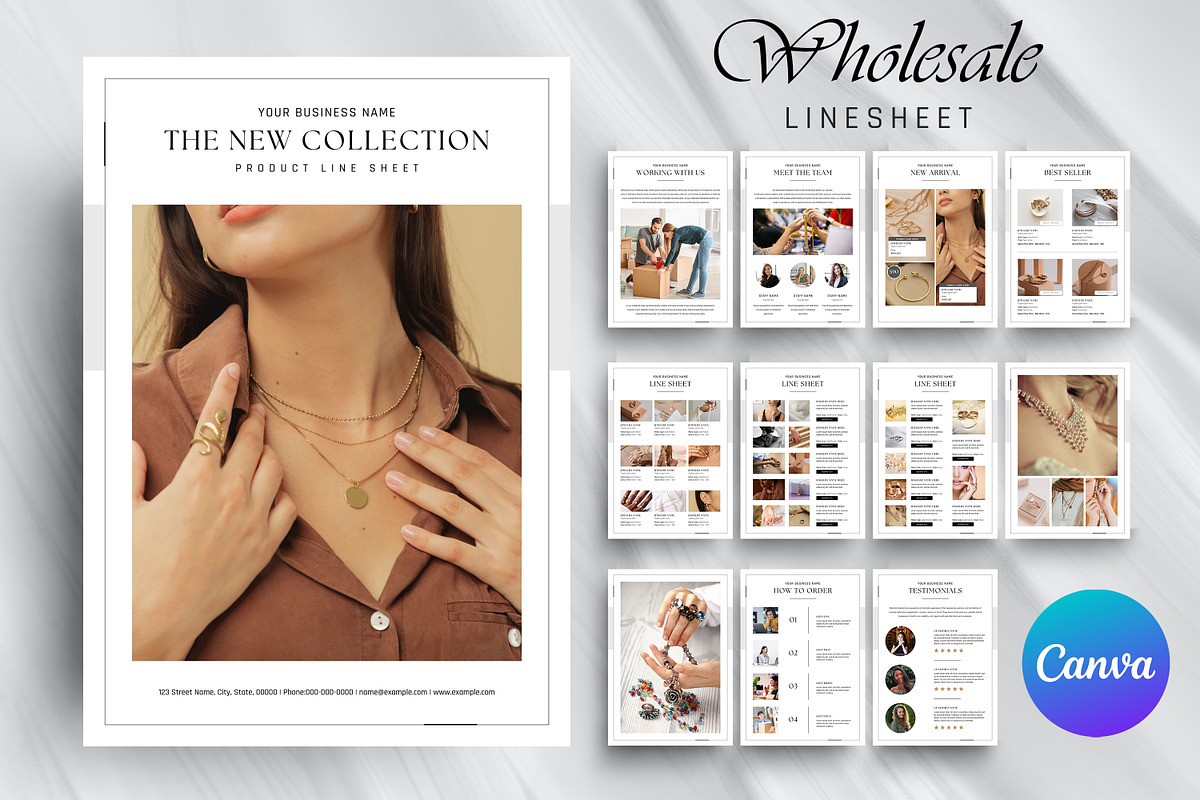 Wholesale Line Sheet Canva Template, a Flyer Template by SmmrDesign (Photo 1 of 9)