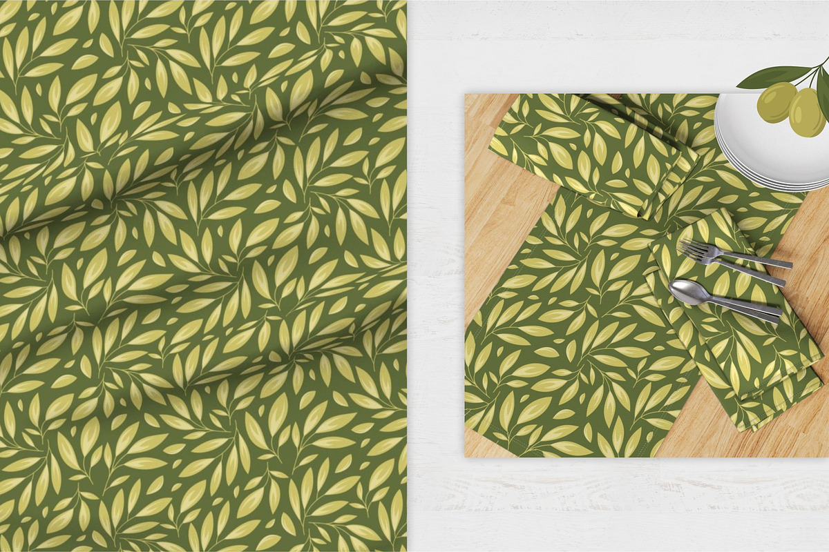 Olives set. Vector seamless patterns, a Pattern Graphic by LartGraphics (Photo 7 of 10)