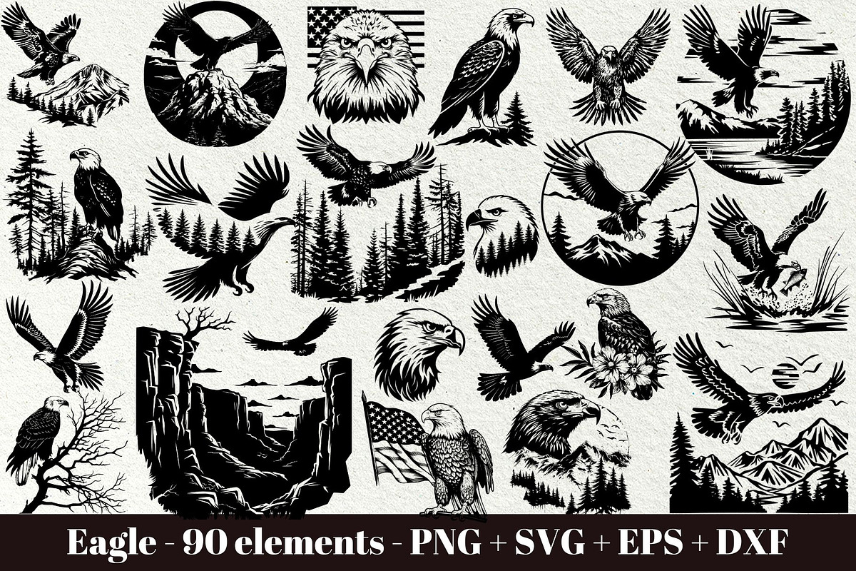 Eagle SVG Bundle, an Animal Illustration by DENIDigitalArtSudio (Photo 1 of 6)