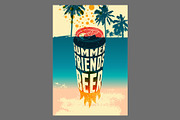 Summer Beer retro vector poster set, a Food Illustration by PoPaShop (Thumbnail 10 of 12)