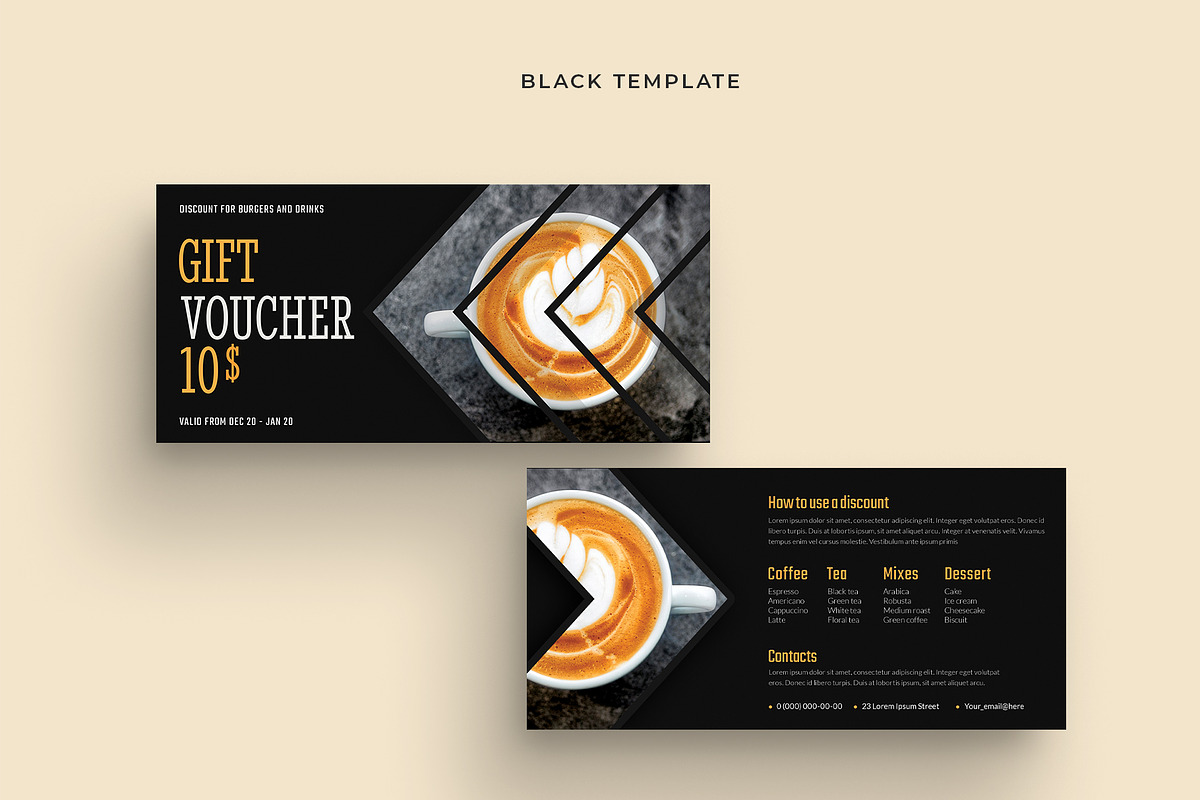 Gift Voucher For Cafe or Restaurant, a Flyer Template by Grow Design Craft Studio (Photo 3 of 4)