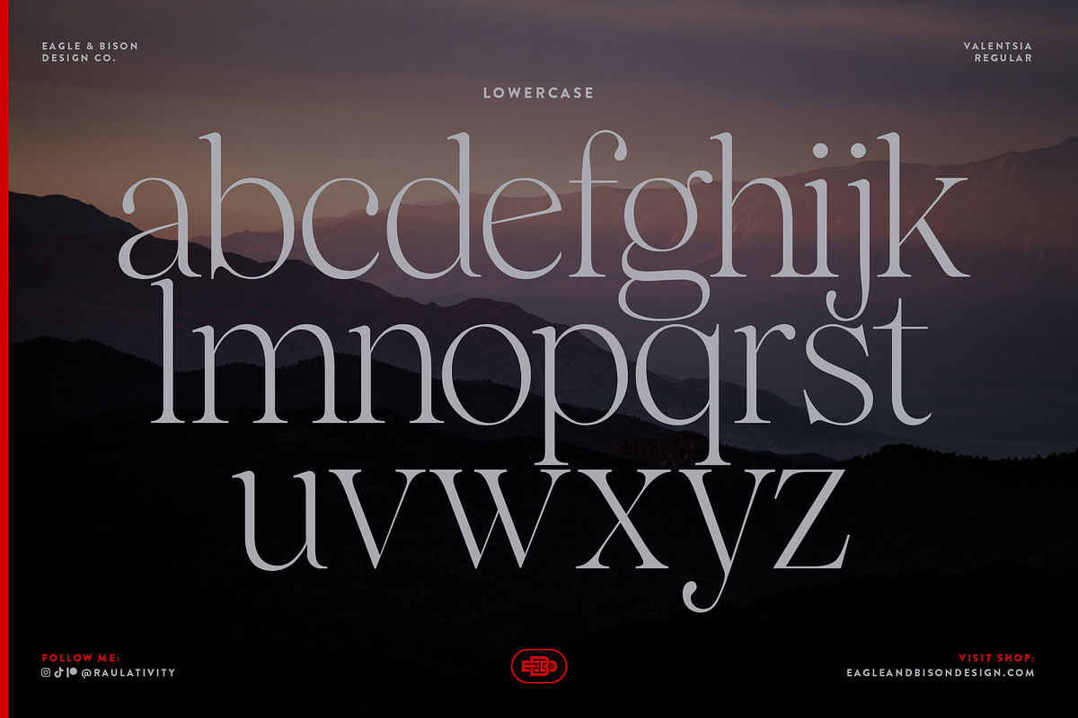 Valentsia - A Serif Display Font, a Serif Font by Eagle & Bison Design Co. (Photo 3 of 6)