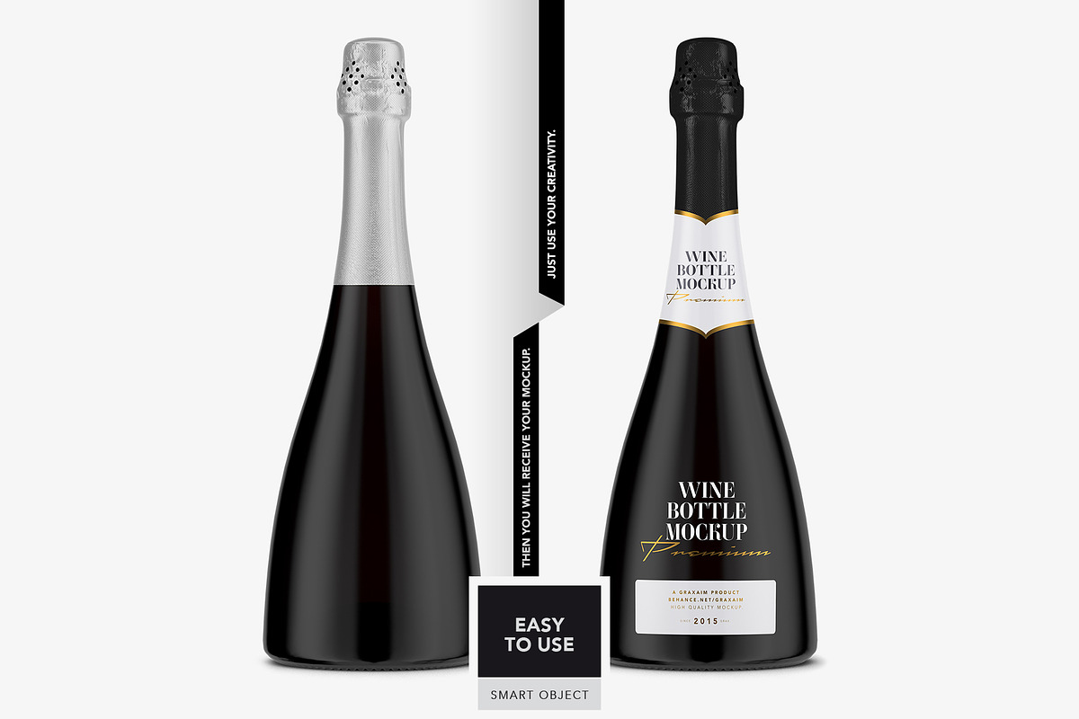 Champagne Black Bottle Mockup, a Packaging Mockup by Graxaim Mock-up (Photo 7 of 7)