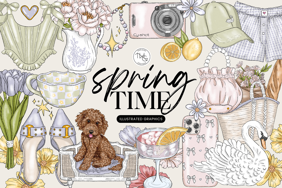 Springtime Clipart Bundle, an Illustration by TWG Designs (Photo 1 of 2)