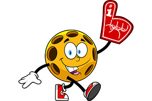 Pickleball Ball With Number One, an Illustration by HitToon