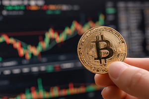 Bitcoin Cryptocurrency Trading Chart, a Photo by Pixeness Studio