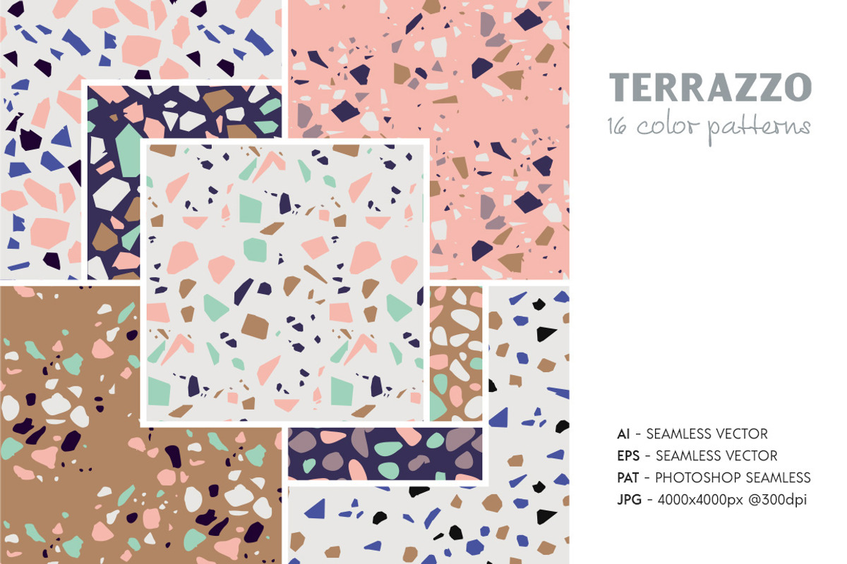 Terrazzo Seamless Patterns, a Pattern Graphic by Pulpixel Design (Photo 2 of 14)