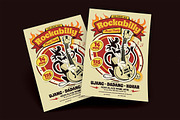 Retro Rockabilly Music Party Flyer, a Flyer Template by megarez (Thumbnail 3 of 3)