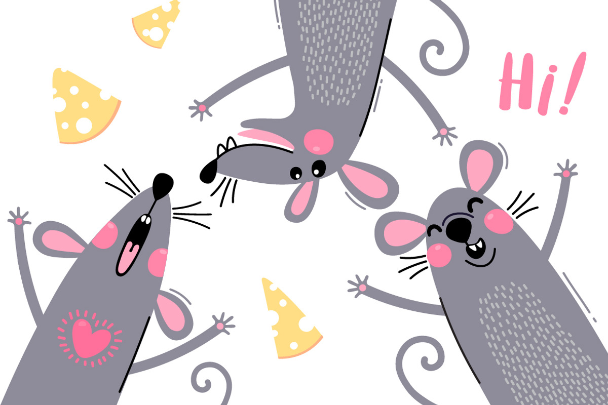 Rats - cute set, an Animal Illustration by Baksiabat (Photo 2 of 7)