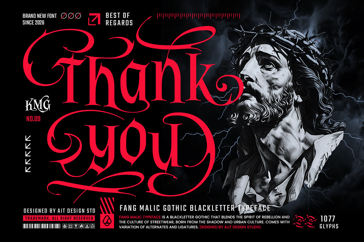 Fang Malic Typeface, a Blackletter Font by alit design (Photo 20 of 20)