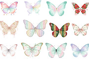 Coquette Christmas Butterfly Clipart, an Illustration by Designking (Thumbnail 2 of 5)