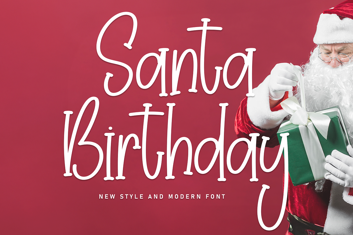 Santa Birthday | Script Font, a Script Font by Scratchones (Photo 1 of 8)