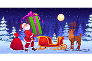 Santa Claus with big gift box, a Seasonal Illustration by Seavector Studio (Thumbnail 2 of 3)