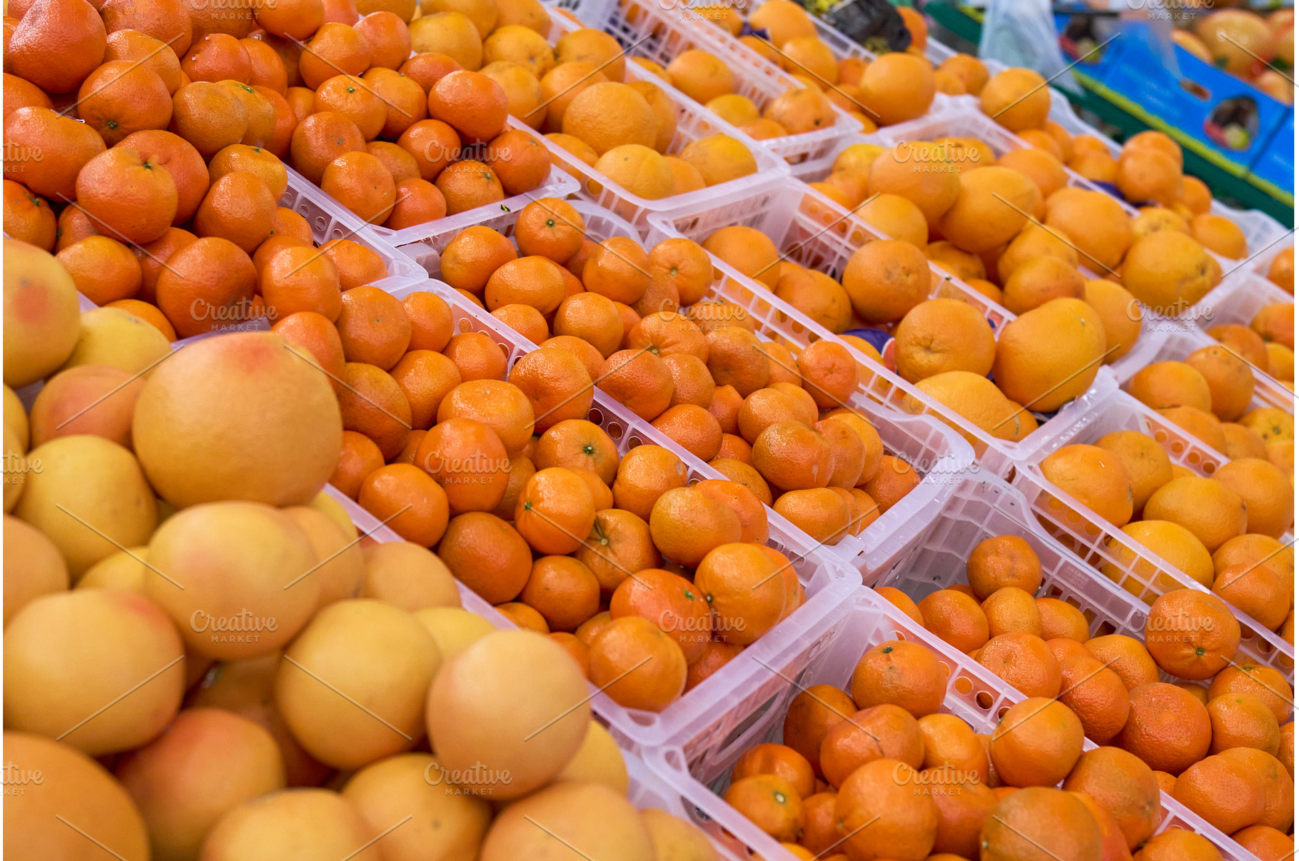 Large display of oranges and, a Food & Drink Photo by darksoul72