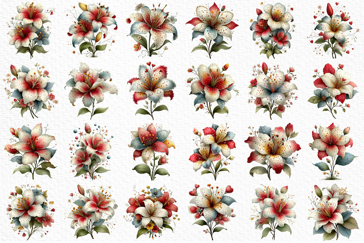 Whimsical Spring Lily Flowers PNG, an Illustration by Craft Nest (Photo 6 of 11)