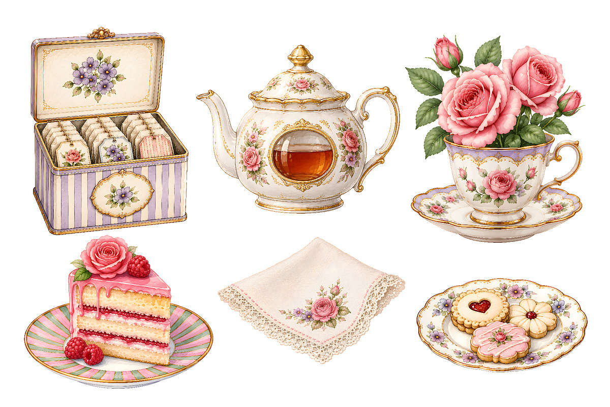 Vintage Tea Collection, an Object Illustration by Iryna Denysova (Photo 6 of 7)