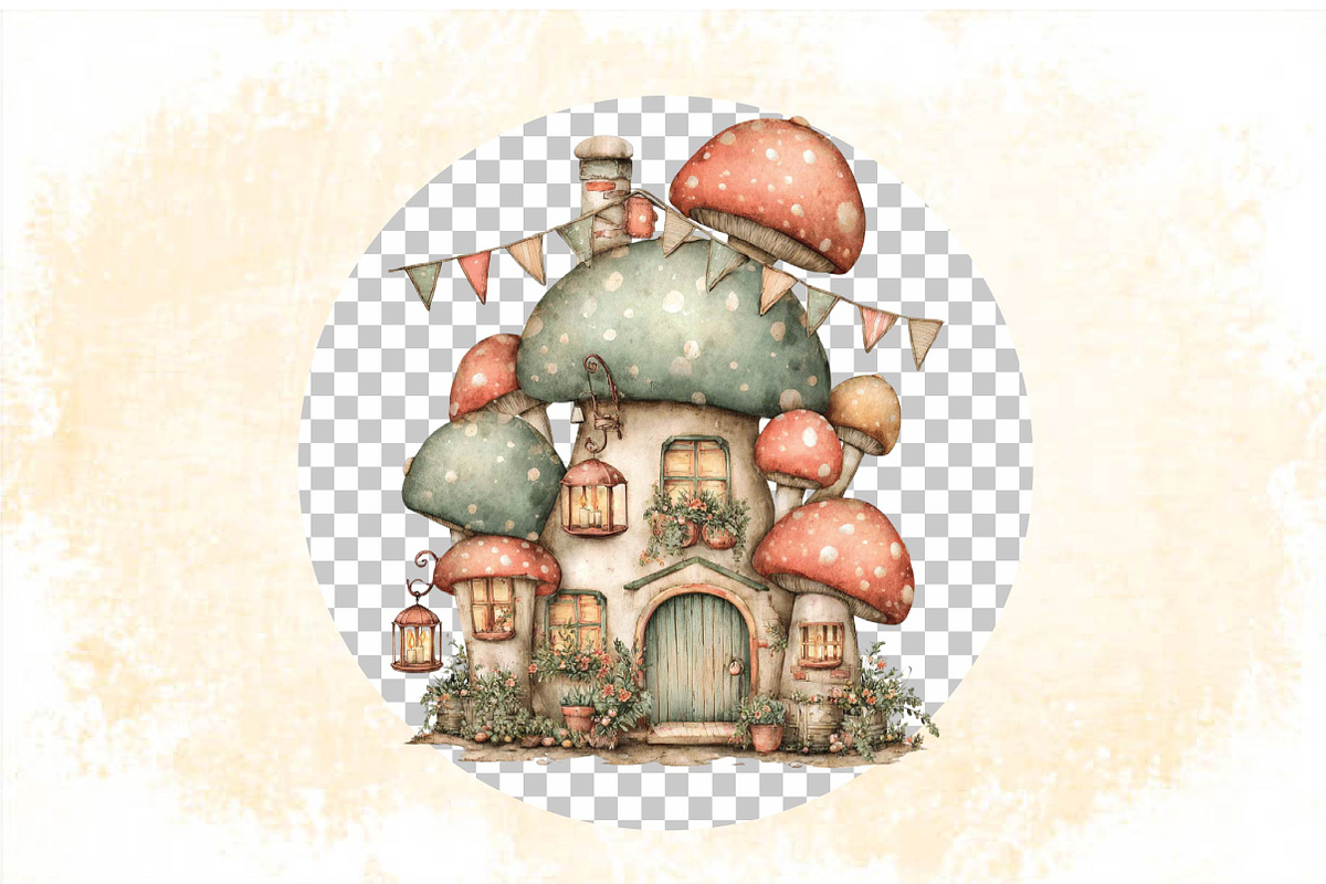 4th of July Mushroom House Bundle., a Finance Illustration by SVGArt (Photo 6 of 9)
