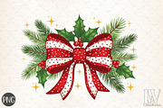 Christmas Coquette bow Png, an Illustration by Libby Wishes (Thumbnail 1 of 6)