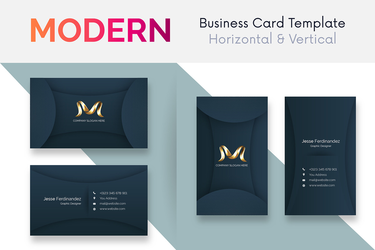 Modern 50 Business cards Bundle, a Business Card Template by M6 Gallery (Photo 16 of 52)