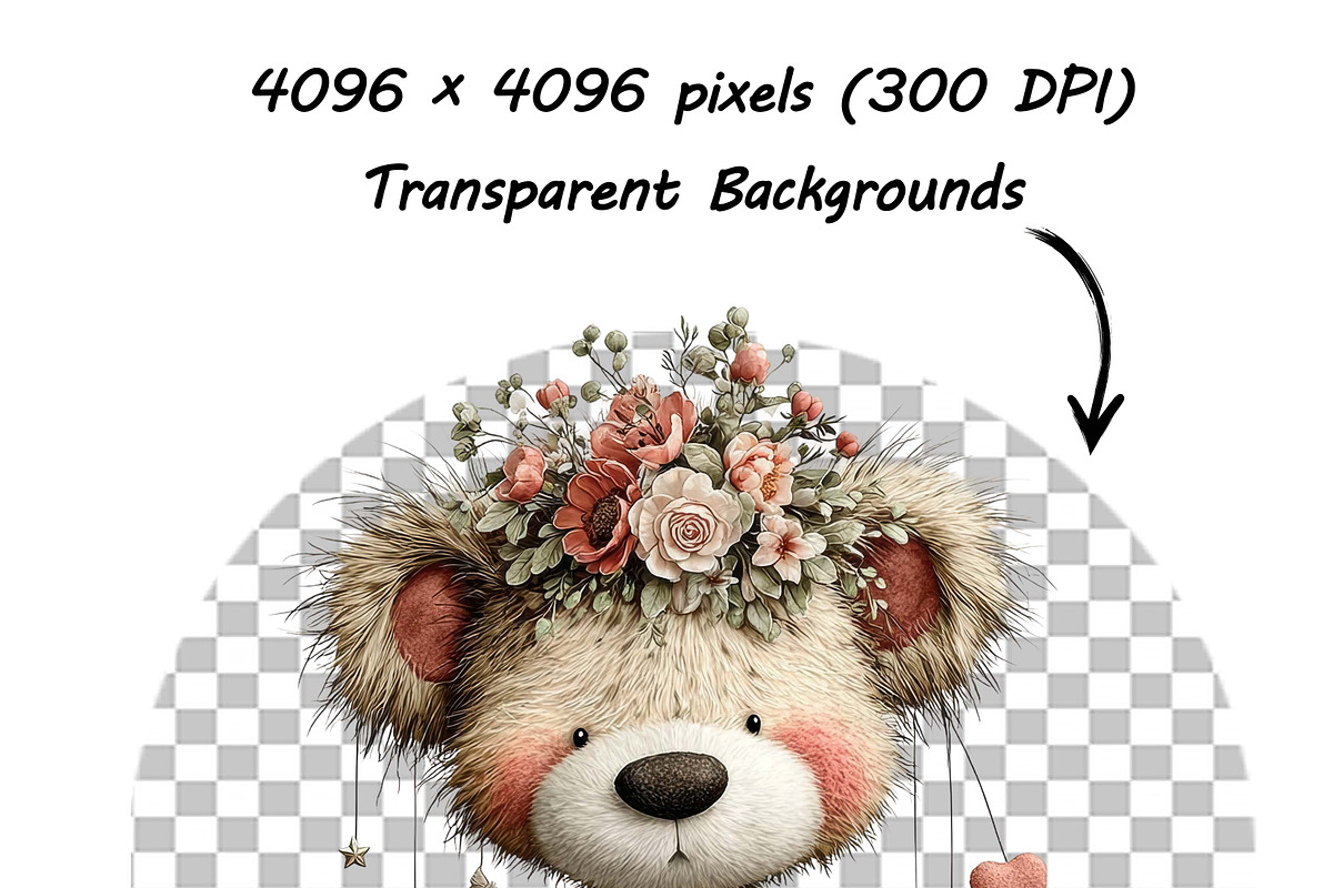 Whimsical Teddy Bear Birthday PNG, an Illustration by one-touch (Photo 17 of 18)