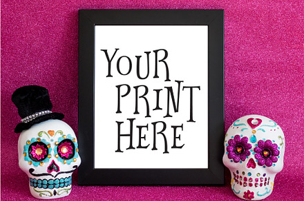 Candy Skull Mockup with Glitter