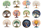 Sacred Tree of Life Clipart Bundle, an Illustration by DreamCafeArt (Thumbnail 6 of 6)