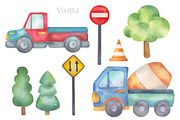Cars watercolor transport set, an Education Illustration by Vivitta (Thumbnail 4 of 8)
