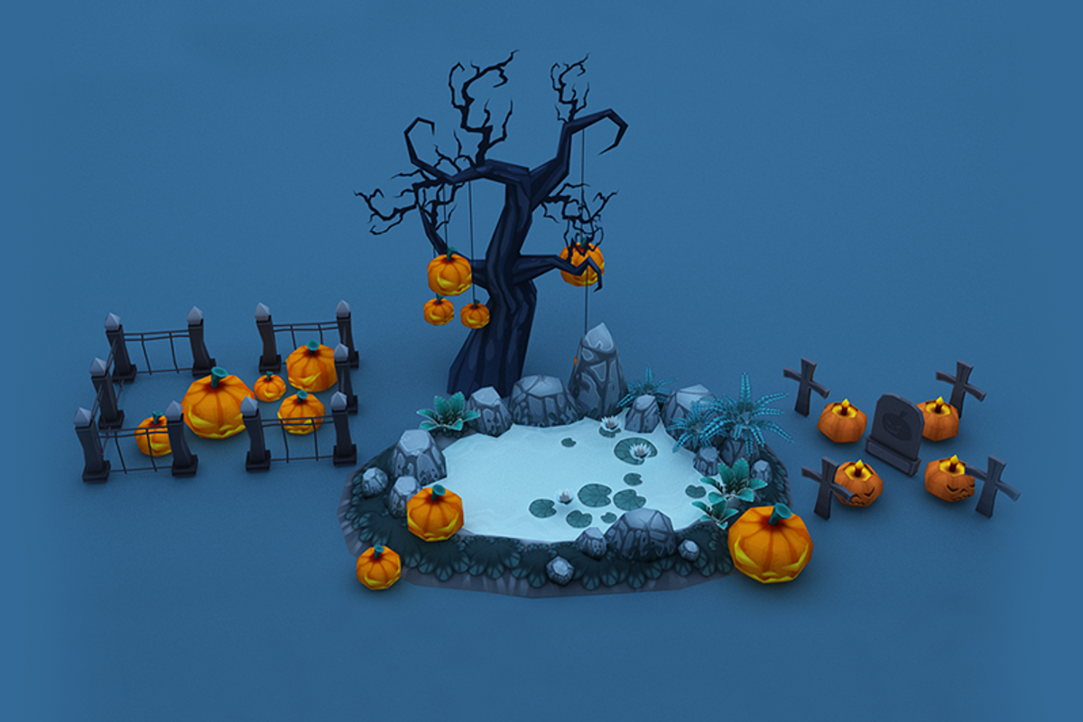 Cartoon Halloween Farm, an Environmental 3D Model by Souchenki (Photo 8 of 11)