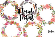 Floral tribal clip art, hand painted, an Illustration by SandraGraphicDesign (Thumbnail 2 of 5)