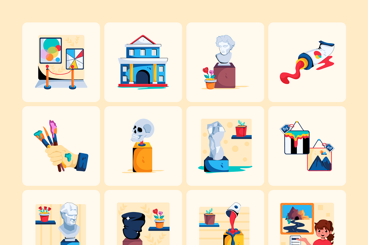 Animated Art Gallery Icons, a Duotone Icon by Prosymbols (Photo 5 of 9)
