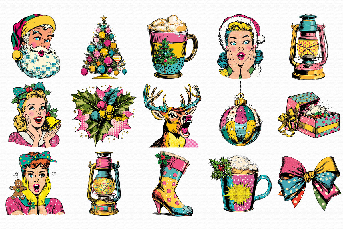 Pop Art Christmas 2026 Clipart, an Illustration by Libby Wishes (Photo 2 of 7)