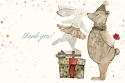 Nursery watercolor clipart, an Animal Illustration by Artcard Watercolor (Thumbnail 25 of 25)