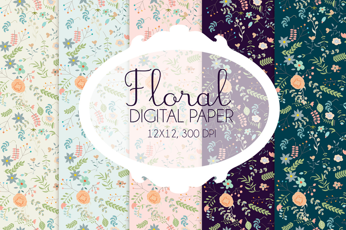 Floral digital paper