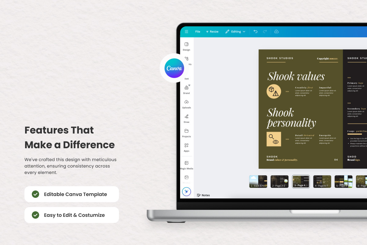 Shook - Creative Brand Guideline, a Brochure Template by productype1 (Photo 3 of 6)