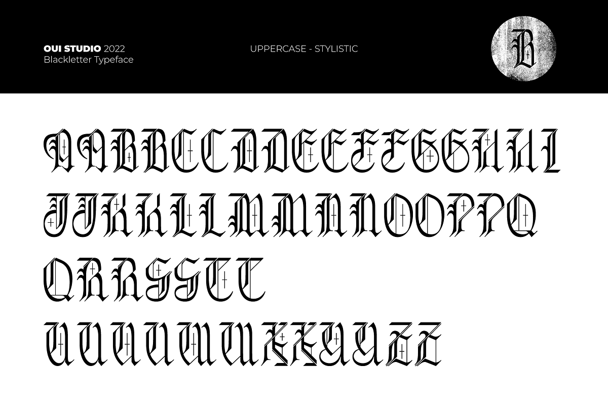 Intro Offer 50% Black Sun, a Blackletter Font by Oui Studio (Photo 3 of 10)