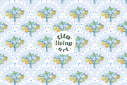 Lemon Scalloped Seamless Pattern, a Food Illustration by TitaLivingArt (Thumbnail 1 of 10)