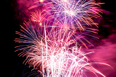 Fireworks over the water