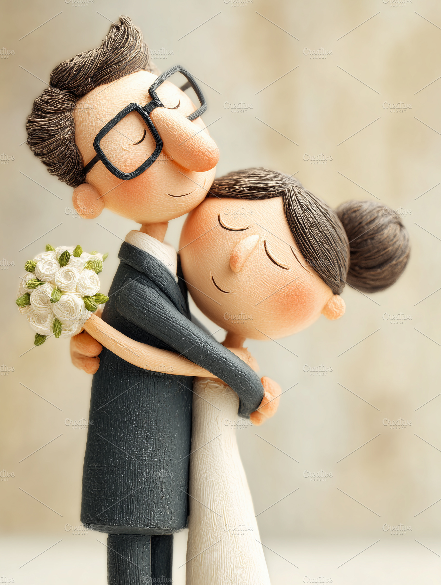 Wedding couple figurine embracing, a Person Photo by MistyDay