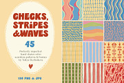 Stripe Wave Dot Tile Retro patterns, a Pattern Graphic by Yuliya Derbisheva (Thumbnail 1 of 13)