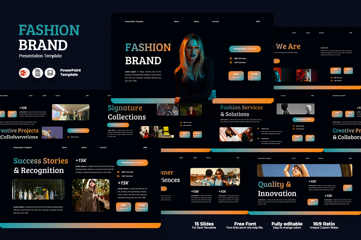 Fashion Brand - PowerPoint Template, a Presentation Template by QR Design Studio (Photo 1 of 3)