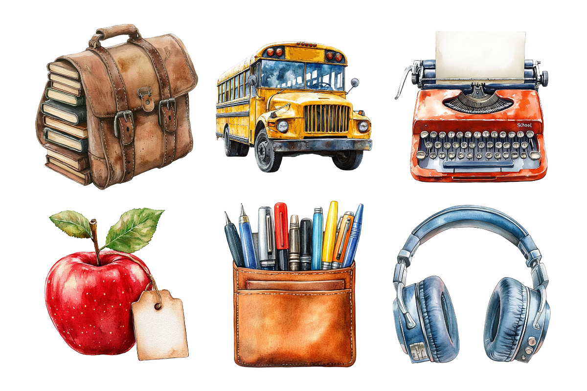 Back to School Retro School Clipart, an Illustration by Daily.Designs (Photo 4 of 5)