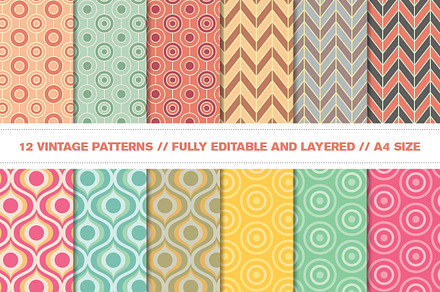 Vintage Retro Vector Patterns