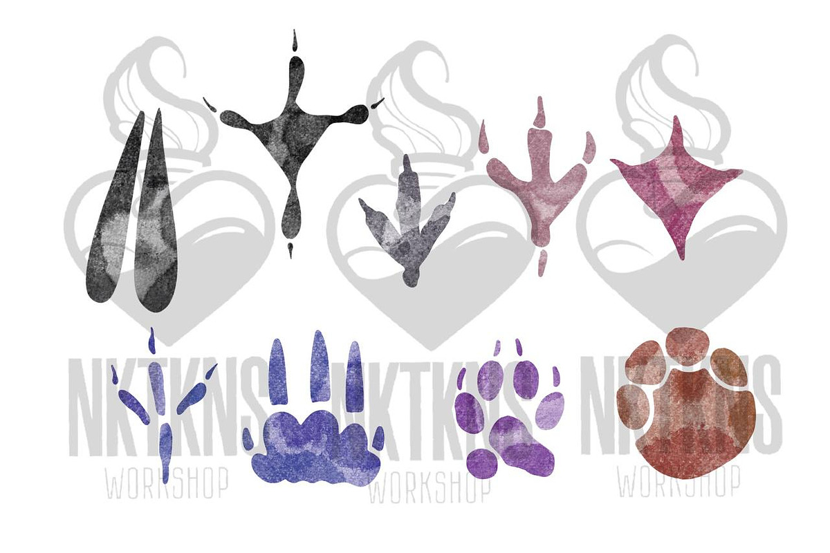 Watercolor Clipart Animals Track, an Animal Illustration by NKTKNS (Photo 4 of 4)