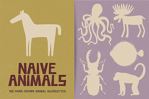 100 Naive Animal Silhouettes, an Animal Illustration by Veyla